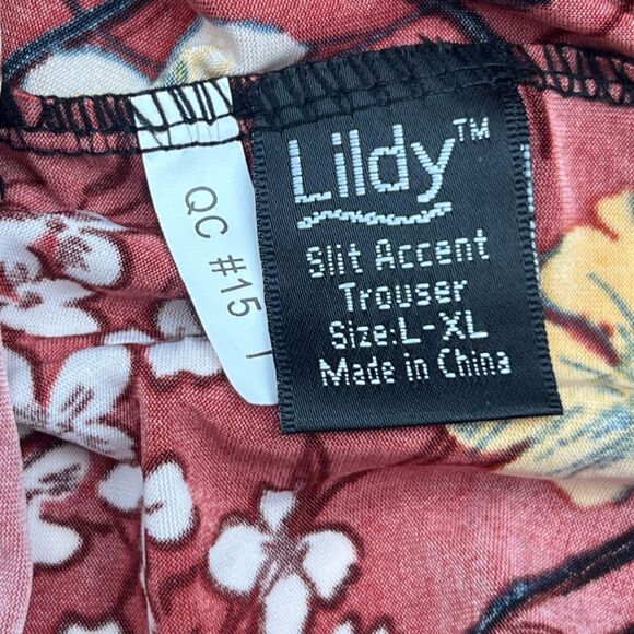 Lildy Pants Women Large Boho Festival Style Floral Casual Summer Wide Slit Leg - Picture 13 of 14